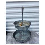 Vintage Galvanized Two-Tier Serving Stand