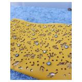 Yellow Laser-Cut Floral Wristlet Clutch