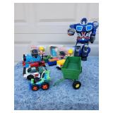 Vintage Toy Collection with Thomas Train, Robot and Fisher-Price Figures