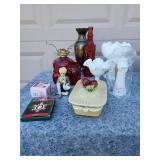 Vintage Collectibles Bundle with Milk Glass and Red Glassware