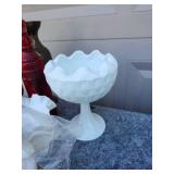 Vintage Collectibles Bundle with Milk Glass and Red Glassware