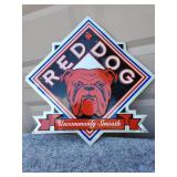 Vintage Red Dog Beer Metal Sign - Uncommonly Smooth - 23 x 23