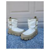 UGG White and Tan Winter Snow Boots - Women