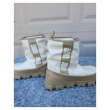 UGG White and Tan Winter Snow Boots - Women