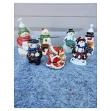 Vintage Christmas Snowman and Santa Figurine Collection
