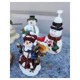 Vintage Christmas Snowman and Santa Figurine Collection