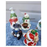 Vintage Christmas Snowman and Santa Figurine Collection