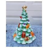 Vintage Ceramic Christmas Tree with Bear and Lights
