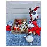 Vintage Christmas Ornament Collection with Santa Figure