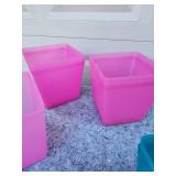 Colorful Storage Cube Bins - Pink and Teal Set