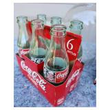 Vintage Coca-Cola Classic 6-Pack Glass Bottles - NASCAR Edition