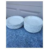 Tommy Bahama Distressed White Enamel Plates and Bowl Set