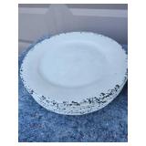 Tommy Bahama Distressed White Enamel Plates and Bowl Set
