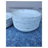 Tommy Bahama Distressed White Enamel Plates and Bowl Set