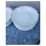 Tommy Bahama Distressed White Enamel Plates and Bowl Set