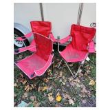 Red Portable Folding Camping Chairs Set