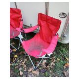 Red Portable Folding Camping Chairs Set