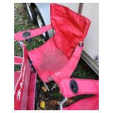 Red Portable Folding Camping Chairs Set