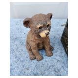 Vintage Egyptian Pharaoh Statue with Bear Figurine and Humorous Sign