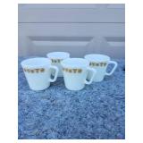 Vintage Pyrex Butterfly Gold Coffee Mugs Set