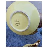 Vintage Pearl Yellow Tea Set with Gold Trim