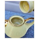Vintage Pearl Yellow Tea Set with Gold Trim