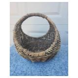 Decorative Wicker Basket Set with Striped Metal Planter