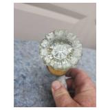 Crystal Glass Door Knob with Metal Mount