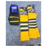 TCK Performance Baseball Socks - Yellow/Green/White Striped