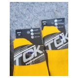 TCK Performance Baseball Socks - Yellow/Green/White Striped
