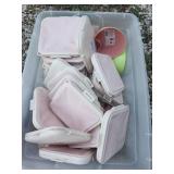 Pink Plastic Food Storage Container Set - Tote Included No Lid