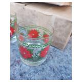 Holiday Poinsettia Drinking Glass Set