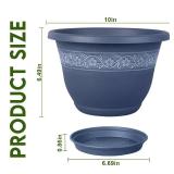 APPEARS NEW - Goproauto 10 Inch Plant Pots with Drainage Hole - Lightweight Flower Pots for Herbs and Flowers - Home Decor Plastic Planters for Indoor Outdoor Plants- Pack of 4 (Blue, 10 inch) APPEARS NEW - Goproauto 10 Inch Plant Pots with Drainage Hole - Lightweight Flower Pots for Herbs and Flowers - Home Decor Plastic Planters for Indoor Outdoor Plants- Pack of 4 (Blue, 10 inch)