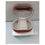 APPEARS NEW - Vaguelly Jewelry Box for Girls Velvet Jewelry Organizer Travel Case Zipper Necklace Holder Stand Red APPEARS NEW - Vaguelly Jewelry Box for Girls Velvet Jewelry Organizer Travel Case Zipper Necklace Holder Stand Red