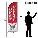 APPEARS NEW - 7.9FT Open House Signs for Real Estate Agents,Business Open House Flag and Pole Kit,Feather Flag Banners,Open Signs for Outside Business Advertising APPEARS NEW - 7.9FT Open House Signs for Real Estate Agents,Business Open House Flag and Pole Kit,Feather Flag Banners,Open Signs for Outside Business Advertising