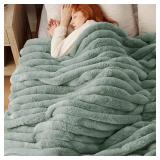 Bedsure Faux Fur Throw Blanket - Ultra GentleSoft & Fluffy, Fuzzy Luxury Throw Blanket for Couch, Sofa and Bed, Thick and Warm for Winter, Cozy Striped Decorative Gift for Women, Green, 50x70 Inches Bedsure Faux Fur Throw Blanket - Ultra GentleSoft & Fluffy, Fuzzy Luxury Throw Blanket for Couch, Sofa and Bed, Thick and Warm for Winter, Cozy Striped Decorative Gift for Women, Green, 50x70 Inches