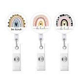 FACTORY SEALED - QIYUSHRY Retractable Badge Reel Clips 3 Pack, Name tag Holders for Office Worker Doctor Nurses with Alligator Clip Cute Badge Clip on ID Name Card Holders (Rainbow-02) FACTORY SEALED - QIYUSHRY Retractable Badge Reel Clips 3 Pack, Name tag Holders for Office Worker Doctor Nurses with Alligator Clip Cute Badge Clip on ID Name Card Holders (Rainbow-02)