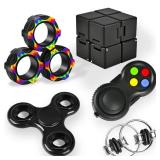 FACTORY SEALED - 5PC Fidget Toys Adults Set Fidgets for Classroom Must Have Autism Sensory Pack Figette Cube ADHD Special Treasure Prize Tool Stress Relief Desk Cool Gadget for Kids Teen Christmas Sto FACTORY SEALED - 5PC Fidget Toys Adults Set Fidgets for Classroom Must Have Autism Sensory Pack Figette Cube ADHD Special Treasure Prize Tool Stress Relief Desk Cool Gadget for Kids Teen Christmas Sto