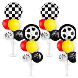 18 Race Cars Foil Balloons Stand Kit 4 Set, Sports Checkered Birthday Party Decorations Flags Balloons for for Race Fans Kids Boy Supplies 18 Race Cars Foil Balloons Stand Kit 4 Set, Sports Checkered Birthday Party Decorations Flags Balloons for for Race Fans Kids Boy Supplies