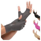 Copper Compression Arthritis Gloves | Fingerless Arthritis Carpal Tunnel Pain Relief for Men & Women | Hand Support Wrist Brace for Neuropathy, Rheumatoid, Tendonitis, Swelling, Crocheting, Typing Gre Copper Compression Arthritis Gloves | Fingerless Arthritis Carpal Tunnel Pain Relief for Men & Women | Hand Support Wrist Brace for Neuropathy, Rheumatoid, Tendonitis, Swelling, Crocheting, Typing Gre