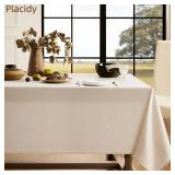 APPEARS NEW - Placidy Beige Linen Table Cloths for Rectangle Tables Farmhouse Rustic Modern Neutral Fabric Oblong Tablecloth Rectangular Kitchen Dining Washable Water Resistant 6-8 Seats 60x84 Inch APPEARS NEW - Placidy Beige Linen Table Cloths for Rectangle Tables Farmhouse Rustic Modern Neutral Fabric Oblong Tablecloth Rectangular Kitchen Dining Washable Water Resistant 6-8 Seats 60x84 Inch