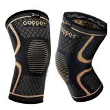 APPEARS NEW - Copper Knee Braces for Men and Women (2 pack) -Knee Supports Copper Compression Knee Sleeve for Knee Pain, Arthritis, Sports and Recovery Support (X-Large) APPEARS NEW - Copper Knee Braces for Men and Women (2 pack) -Knee Supports Copper Compression Knee Sleeve for Knee Pain, Arthritis, Sports and Recovery Support (X-Large)