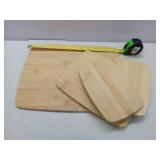 APPEARS NEW - FARBERWARE 4-Piece Reversible Bamboo Cutting Board and Charcuterie Set, Assorted Sizes, Durable Wood Serving Boards for Cheese, Meats, and Prep APPEARS NEW - FARBERWARE 4-Piece Reversible Bamboo Cutting Board and Charcuterie Set, Assorted Sizes, Durable Wood Serving Boards for Cheese, Meats, and Prep