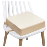 FACTORY SEALED - Toddler Booster Seat Dining, Washable 2 Straps Safety Buckle Kids Booster Seat for Dining Table, Portable Travel Increasing Cushion (Beige-PU) FACTORY SEALED - Toddler Booster Seat Dining, Washable 2 Straps Safety Buckle Kids Booster Seat for Dining Table, Portable Travel Increasing Cushion (Beige-PU)