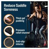 Bikeroo Comfort Bike Seat Cushion - Black Wide Padded Gel Cover for Exercise, Mountain & Road Bikes, Universal Fit for Peloton & Stationary Bikes Bikeroo Comfort Bike Seat Cushion - Black Wide Padded Gel Cover for Exercise, Mountain & Road Bikes, Universal Fit for Peloton & Stationary Bikes