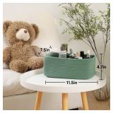 APPEARS NEW - MiniArk Small Storage Baskets for Organizing | Closet Organizer Bins | Shelf Toy Basket | Woven Rope Baskets | Cube Decorative Box | Shallow Basket | 11.5x7.5x4.7â | 3 Packs Green APPEARS NEW - MiniArk Small Storage Baskets for Organizing | Closet Organizer Bins | Shelf Toy Basket | Woven Rope Baskets | Cube Decorative Box | Shallow Basket | 11.5x7.5x4.7â | 3 Packs Green