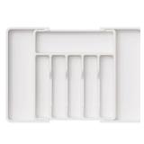 APPEARS NEW - Lifewit Silverware Drawer Organizer, Expandable Utensil Tray for Kitchen, BPA Free Flatware and Cutlery Holder, Adjustable Plastic Storage for Spoons Forks Knives, Large, White APPEARS NEW - Lifewit Silverware Drawer Organizer, Expandable Utensil Tray for Kitchen, BPA Free Flatware and Cutlery Holder, Adjustable Plastic Storage for Spoons Forks Knives, Large, White
