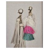 Decorative Leather Tassel Bag Charm with Colorful Threads Decorative Leather Tassel Bag Charm with Colorful Threads