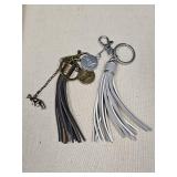 Decorative Leather Tassel Keychains with Charms Decorative Leather Tassel Keychains with Charms