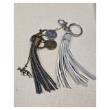 Decorative Leather Tassel Keychains with Charms Decorative Leather Tassel Keychains with Charms